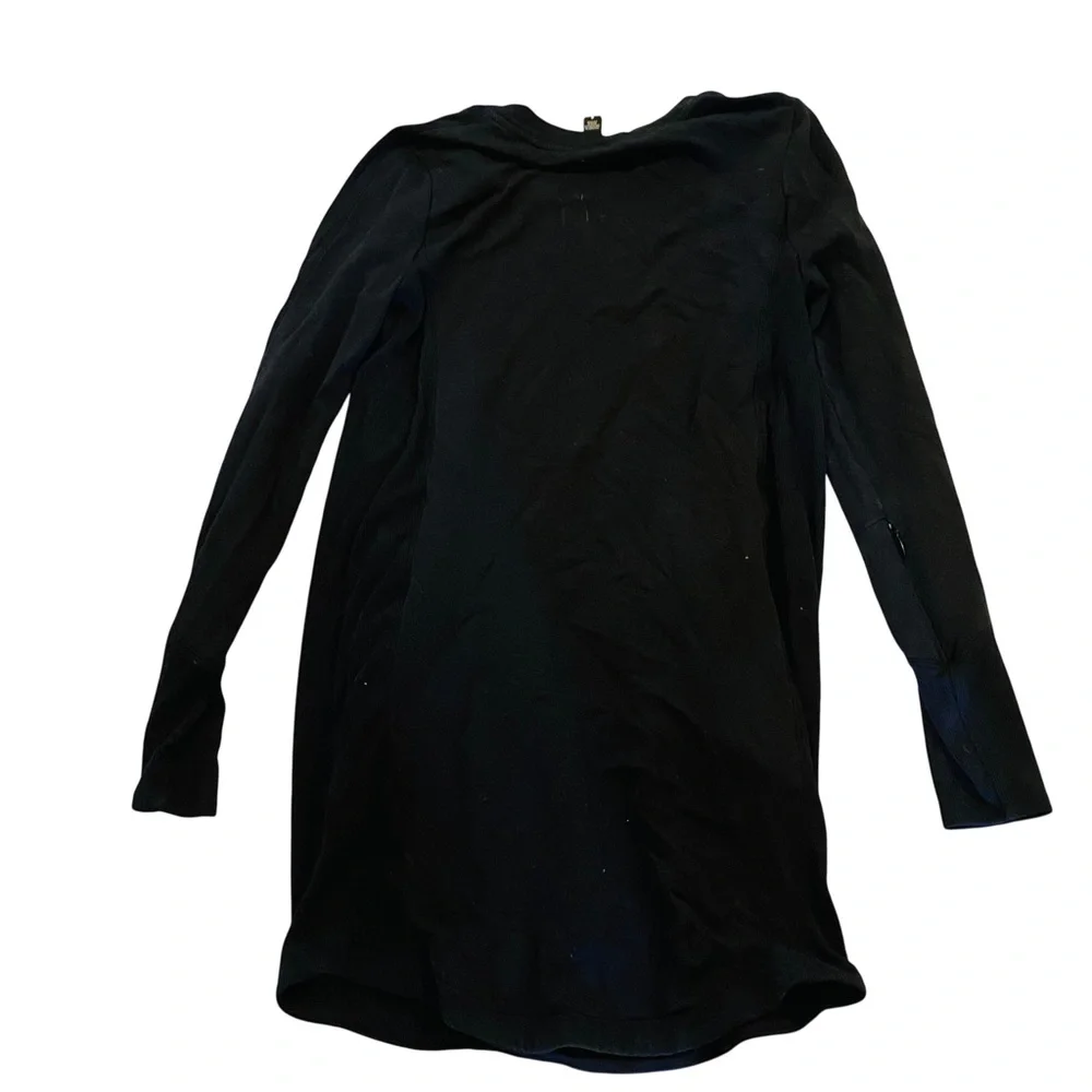 Athleta Balance Sweatshirt Dress Black Pockets Small - Picture 3 of 6